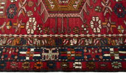 Close-up detail of 1950s Ardebil rug from Iran / Persia showing Wool weave