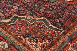 Backside of handmade 2018s Ardebil rug showing knot structure and weave density