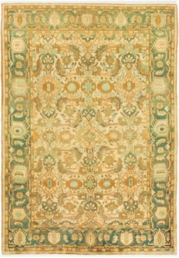 Full view of New Bakhtiar rug from Iran / Persia, 245 × 166 cm in Cream tones