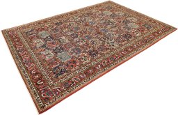 Close-up detail of 1950s Bakhtiar rug from Iran / Persia showing Wool weave