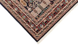 Backside of handmade 1970s Bakhtiar rug showing knot structure and weave density