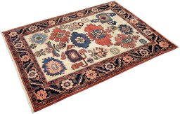 Corner detail of New Bakhtiar rug showing border pattern and Wool pile