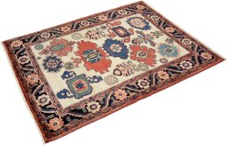 Close-up detail of New Bakhtiar rug from Iran / Persia showing Wool weave