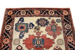 Surface texture of New Bakhtiar rug with natural Wool and intricate pattern