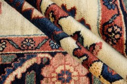 Full view of New Bakhtiar rug from Iran / Persia, 203 × 160 cm in Cream tones