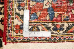 Full view of 1940s Bakhtiar rug from Iran / Persia, 279 × 160 cm in White tones