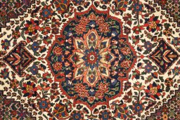Central medallion detail of 1940s Bakhtiar rug from Iran / Persia