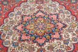 Surface texture of New Bakhtiar rug with natural Wool and intricate pattern