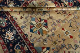 Close-up detail of New Bakhtiar rug from Iran / Persia showing Wool weave