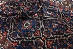 Close-up detail of 1930s Bakhtiar rug from Iran / Persia showing Wool weave