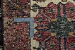 Surface texture of 1930s Bakhtiar rug with natural Wool and intricate pattern