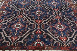 Central medallion detail of 1930s Bakhtiar rug from Iran / Persia