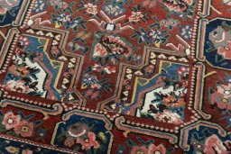 Close-up detail of 1930s Bakhtiar rug from Iran / Persia showing Wool weave
