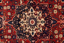 Close-up detail of 2001s Bakhtiar rug from Iran / Persia showing Wool weave