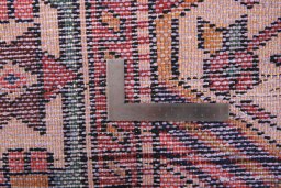 Close-up detail of 1970s Bakhtiar rug from Iran / Persia showing Wool weave
