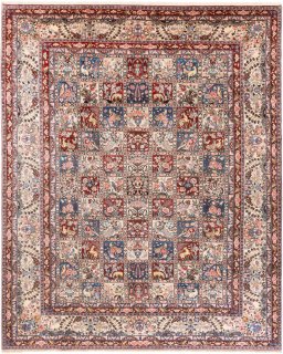 Full view of 2000s Bakhtiar rug from Iran / Persia, 375 × 300 cm in Multi Color tones