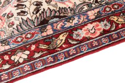 Backside of handmade 2000s Bakhtiar rug showing knot structure and weave density