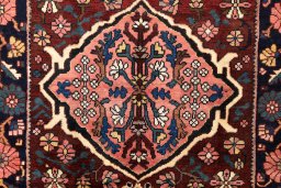 Full view of 1974s Bakhtiar rug from Iran / Persia, 308 × 166 cm in Multi Color tones