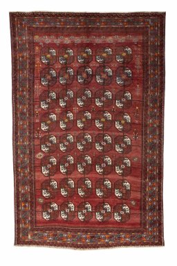 Full view of 2000s Baloch rug from Iran / Persia, 361 × 234 cm in Red tones