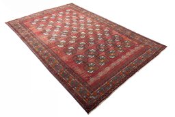 Close-up detail of 2000s Baloch rug from Iran / Persia showing Wool weave