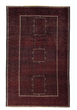 Full view of 2000s Baloch rug from Iran / Persia, 340 × 212 cm in Red tones
