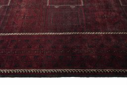 Close-up detail of 2000s Baloch rug from Iran / Persia showing Wool weave