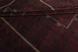 Full view of 2000s Baloch rug from Iran / Persia, 340 × 212 cm in Red tones