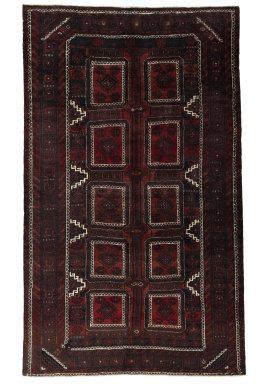 Full view of 2000s Baloch rug from Iran / Persia, 275 × 165 cm in Red tones