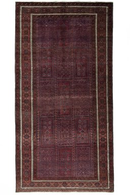 Full view of 2000s Baloch rug from Iran / Persia, 297 × 154 cm in Red tones