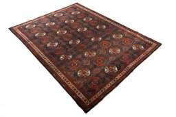 Close-up detail of 2000s Baloch rug from Iran / Persia showing Wool weave