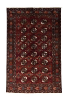 Full view of 2000s Baloch rug from Iran / Persia, 331 × 215 cm in Red tones
