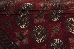 Full view of 2000s Baloch rug from Iran / Persia, 331 × 215 cm in Red tones