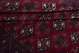 Full view of 2000s Baloch rug from Iran / Persia, 292 × 157 cm in Red tones