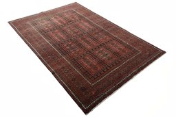 Close-up detail of 2000s Baloch rug from Iran / Persia showing Wool weave