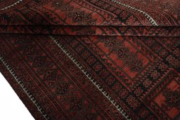 Full view of 2000s Baloch rug from Iran / Persia, 290 × 197 cm in Red tones