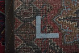 Close-up detail of 2000s Baloch rug from Iran / Persia showing Wool weave