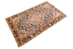 Corner detail of 1988s Baloch rug showing border pattern and Wool pile