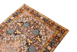 Surface texture of 1988s Baloch rug with natural Wool and intricate pattern