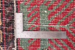Close-up detail of 1970s Baloch rug from Iran / Persia showing Wool weave