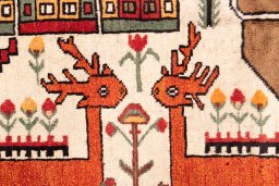 Full view of 1970s Baloch rug from Iran / Persia, 170 × 110 cm in Multi Color tones