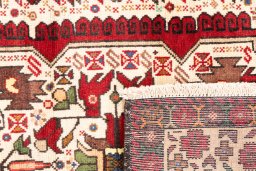 Close-up detail of 1998s Baloch rug from Iran / Persia showing Wool weave