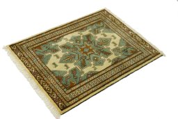 Close-up detail of 2000s Baloch rug from Iran / Persia showing Wool weave