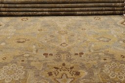 Full view of 1900s Bibikabad rug from Iran / Persia, 239 × 81 cm in Gray tones