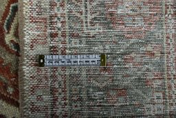 Corner detail of 1930s Gharajeh rug showing border pattern and Wool pile