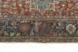 Central medallion detail of 1930s Gharajeh rug from Iran / Persia
