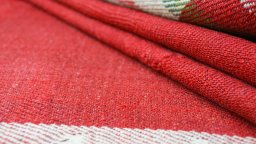 Close-up detail of New Ghashghai rug from Iran / Persia showing Wool weave