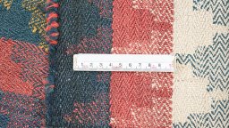 Full view of 1940s Ghashghai rug from Iran / Persia, 242 × 135 cm in Multi Color tones