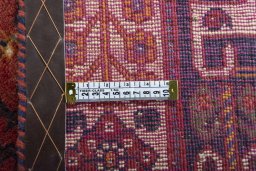 Close-up detail of 2000s Ghashghai rug from Iran / Persia showing Wool weave