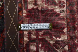 Close-up detail of 2000s Ghashghai rug from Iran / Persia showing Wool weave