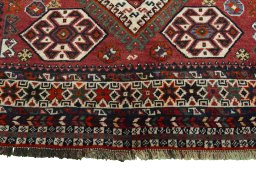 Central medallion detail of 1950s Ghashghai rug from Iran / Persia